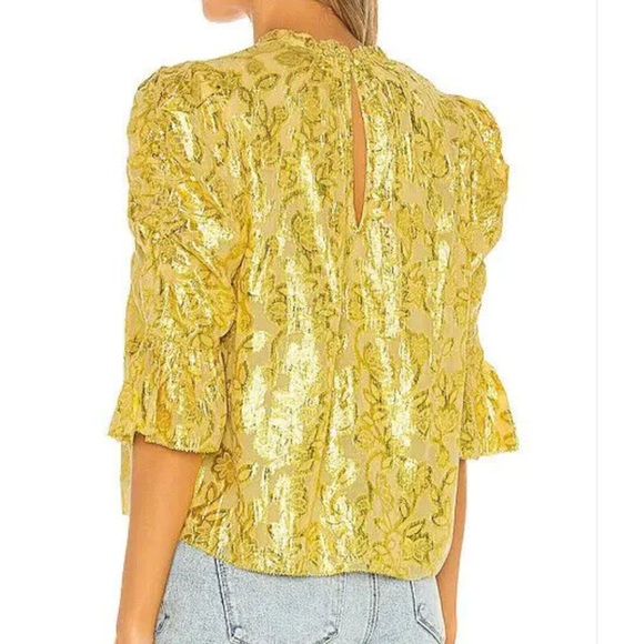Saylor Vintage Metallic Gold Blouse - Picture 6 of 15
